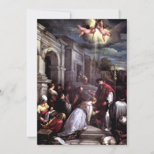 Saint Valentine Baptising Saint Lucilla - Bassano Holiday Card