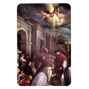 Saint Valentine baptising Saint Lucilla Magnet