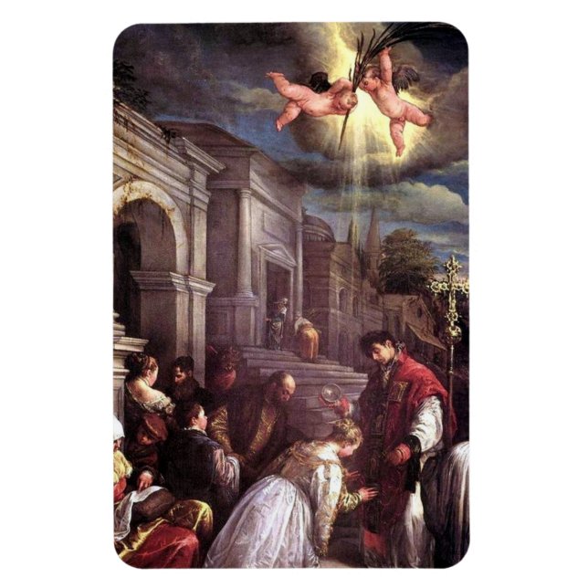 Saint Valentine baptising Saint Lucilla Magnet (Vertical)