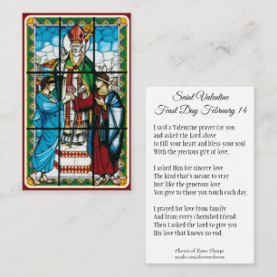 Saint Valentine Patron of Lovers - Holy Card