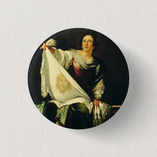 Saint Veronica by Bernardo Strozzi 3 Cm Round Badge (Front)