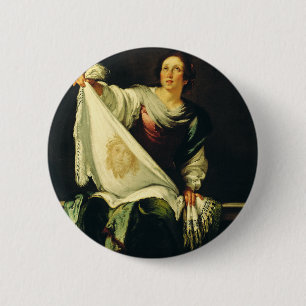 Saint Veronica by Bernardo Strozzi 6 Cm Round Badge