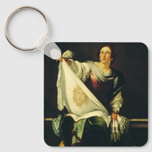 Saint Veronica by Bernardo Strozzi Key Ring