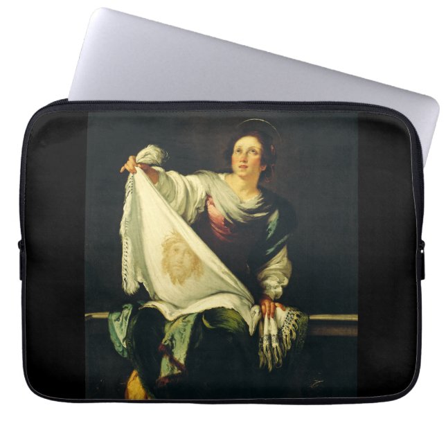 Saint Veronica by Bernardo Strozzi Laptop Sleeve (Front)