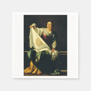 Saint Veronica by Bernardo Strozzi Napkin