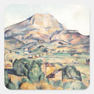 Saint-Victoire Barnes Mountain Paul Cezanne    Square Sticker