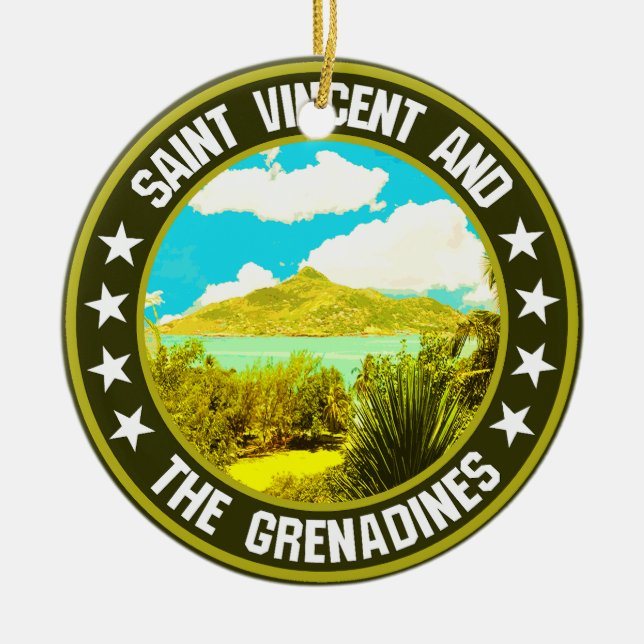 Saint Vincent and the Grenadines                   Ceramic Tree Decoration (Front)