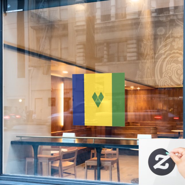 Saint Vincent and the Grenadines flag (Cafe Window)