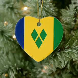 Saint Vincent and the Grenadines flag Ceramic Tree Decoration