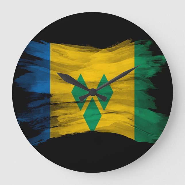 Saint Vincent and the Grenadines flag Large Clock (Front)