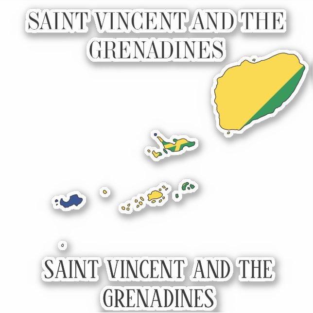 Saint Vincent and the Grenadines Flag Map (Front)