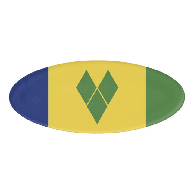 Saint Vincent and the Grenadines flag Name Tag (Front)