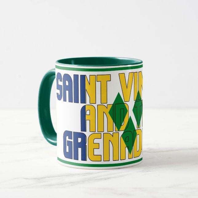 Saint Vincent and the Grenadines National Flag Mug (Front Left)