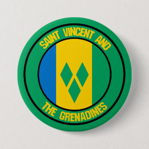 Saint Vincent and the Grenadines Round Emblem 7.5 Cm Round Badge