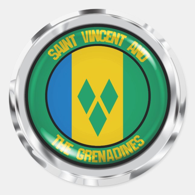 Saint Vincent and the Grenadines Round Emblem Classic Round Sticker (Front)