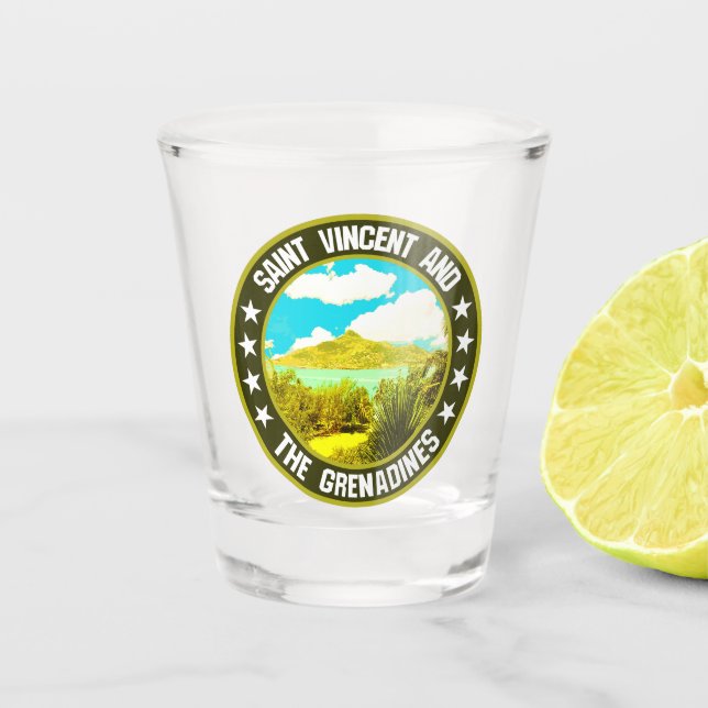 Saint Vincent and the Grenadines                   Shot Glass (Front)