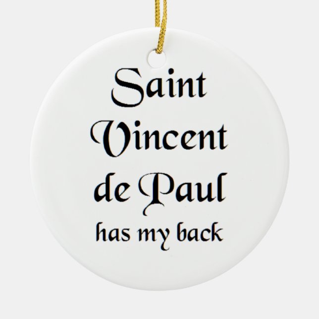 saint vincent de paul ceramic tree decoration (Front)