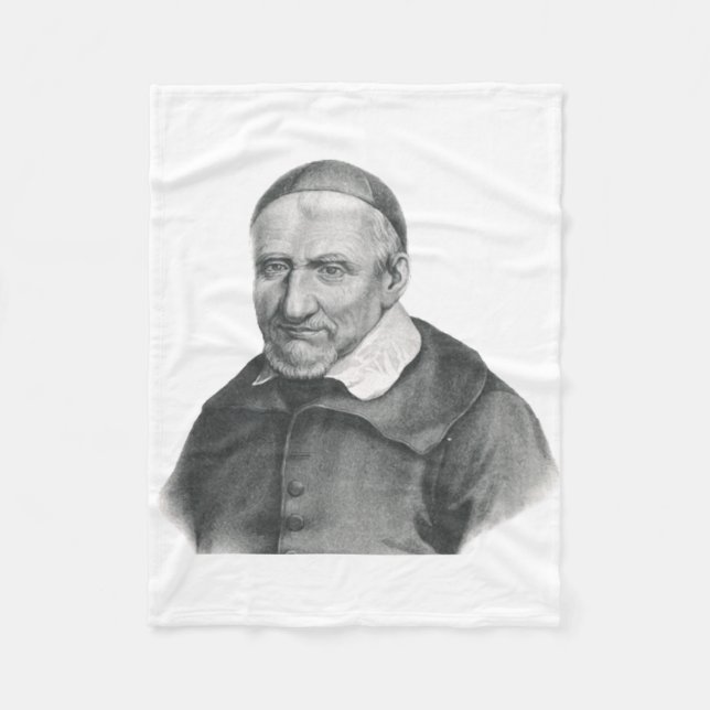 Saint Vincent de Paul Gentle Mercy Art Fleece Blanket (Front)