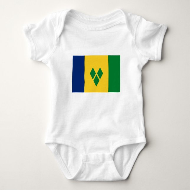 Saint Vincent Flag Baby Bodysuit (Front)