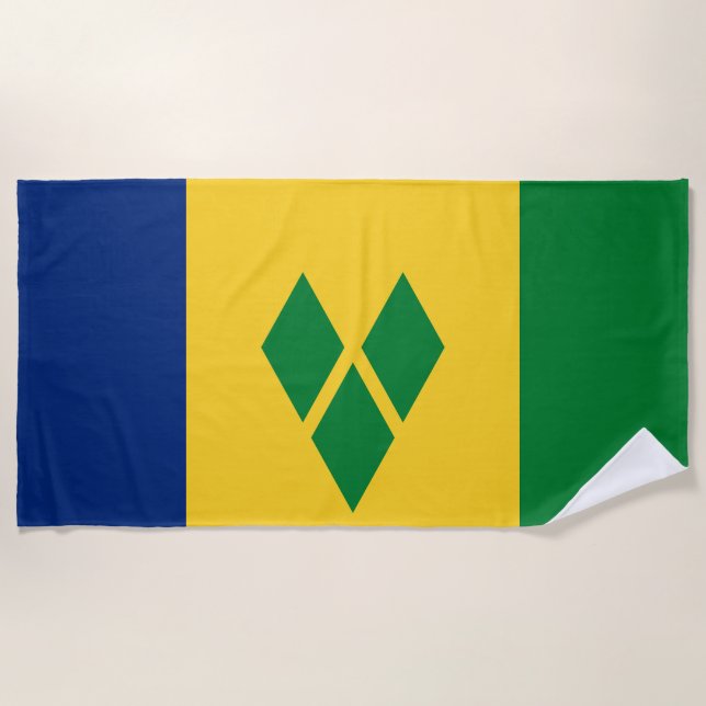 Saint Vincent Flag Beach Towel (Front)