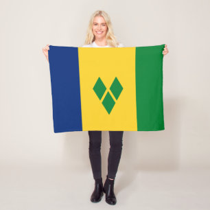 Saint Vincent Flag Fleece Blanket