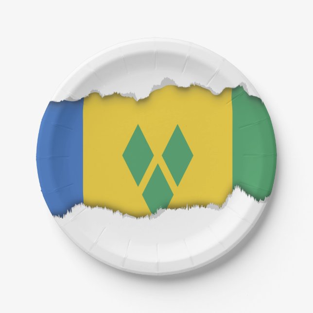 Saint Vincent Flag Paper Plate (Front)