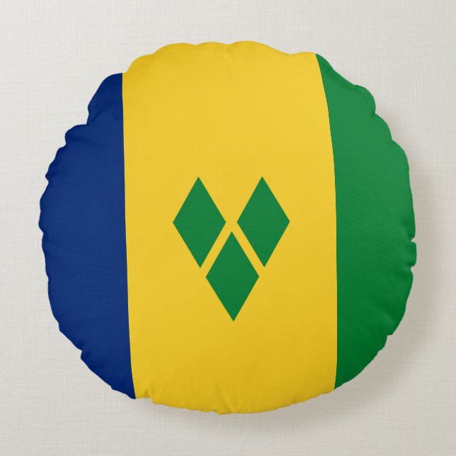 Saint Vincent Flag Round Cushion (Front)