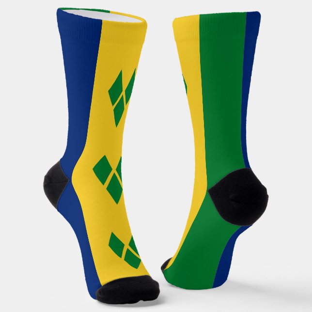 Saint Vincent Flag Socks (Angled)
