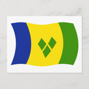 Saint Vincent Grenadines Flag Postcard
