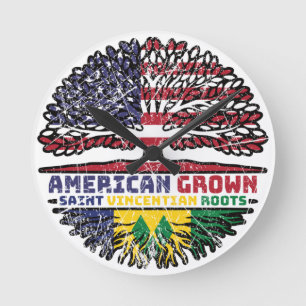Saint Vincent Grenadines Saint Vincentian USA Round Clock