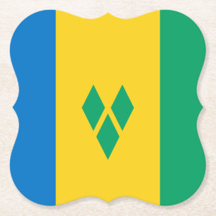 Saint Vincent & the Grenadines Flag Paper Coaster