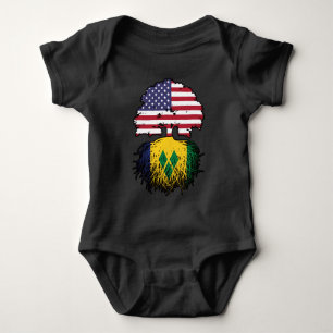 Saint Vincent Vincentian American USA Tree Roots Baby Bodysuit
