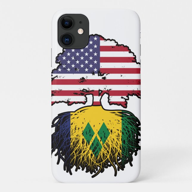 Saint Vincent Vincentian American USA Tree Roots Case-Mate iPhone Case (Back)