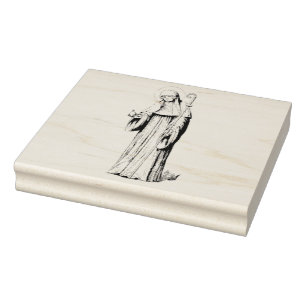 Saint Walpurga Medieval Anglo-Saxon missionary Rubber Stamp