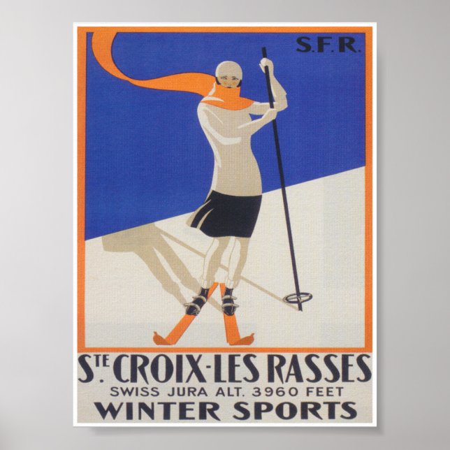 Sainte Croix Switzerland Vintage Ski Poster (Front)