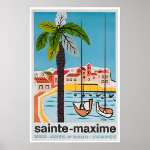 Sainte-Maxime Art France Travel Poster French