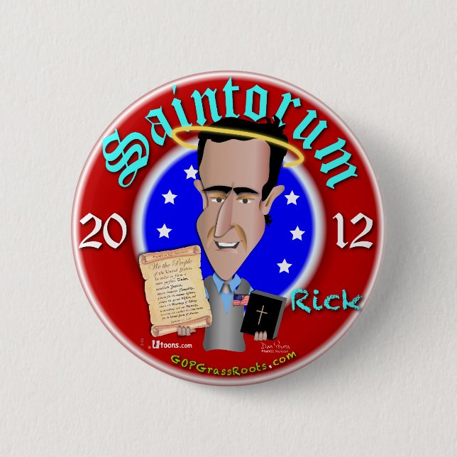 Saintorum Wins Big 6 Cm Round Badge (Front)