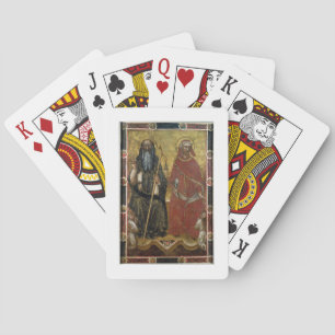 Saints Anthony Abbot and Eligius - Painted process Playing Cards