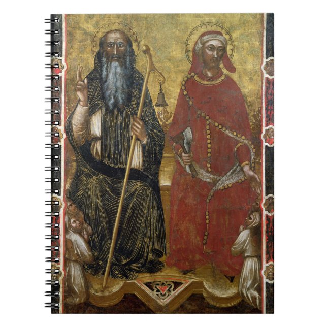 Saints Anthony Abbot and Eligius - Painted process Spiral Notebook (Front)