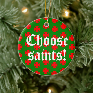 Saints_Aplenty Slogan Circ (Christmas Ed. 1) Ceramic Tree Decoration