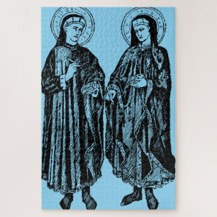 Saints Cosmas and Damian by Bicci di Lorenzo Jigsaw Puzzle