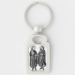 Saints Cosmas and Damian by Bicci di Lorenzo Key Ring