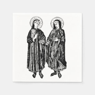 Saints Cosmas and Damian by Bicci di Lorenzo Napkin