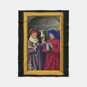 Saints Cosmas and Damian by Jean Bourdichon Fleece Blanket