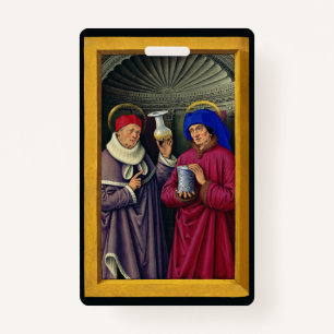 Saints Cosmas and Damian by Jean Bourdichon ID Badge