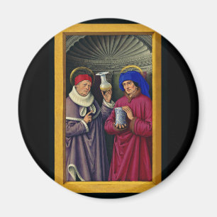Saints Cosmas and Damian by Jean Bourdichon Magnet