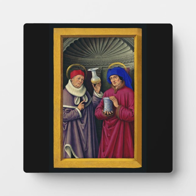 Saints Cosmas and Damian by Jean Bourdichon Plaque (Front)