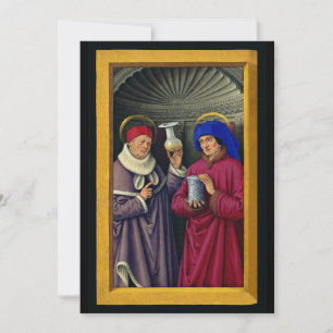 Saints Cosmas and Damian by Jean Bourdichon Thank You Card