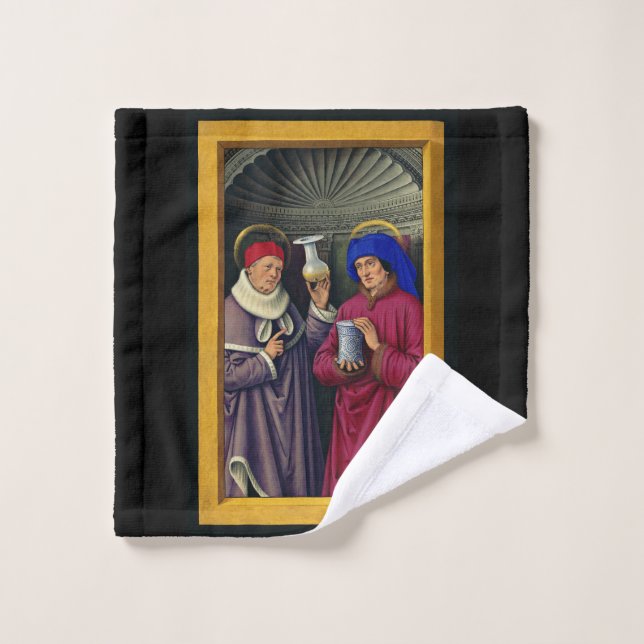 Saints Cosmas and Damian by Jean Bourdichon Wash Cloth (Wash Cloth)