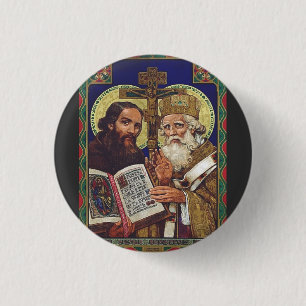 Saints Cyril and Methodius Patrons of Europe 3 Cm Round Badge
